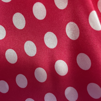 Satin Polka Dot Charmeuse Fabric-Hot Pink