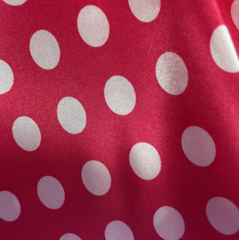 Satin Polka Dot Charmeuse Fabric-Hot Pink