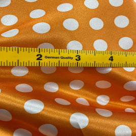 Satin Polka Dot Charmeuse Fabric-Orange