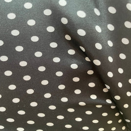 Satin Polka Dot Charmeuse Fabric-Black