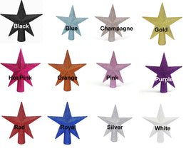 1 Pack Glitter Star Tree Topper 6"-U Pick (20 colors)