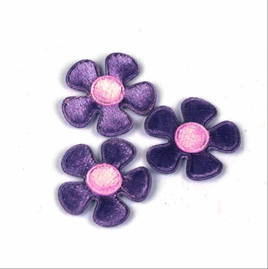 100pcs Padded Velvet Flower 1"-Purple